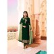 Dark Green Embroidered Georgette Designe Churidar Suit