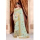 Sea Green Heavy Net Diamond Embroidered Designer Saree