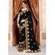 Black Heavy Net Diamond Embroidered Designer Saree