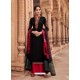 Black And Red Satin Georgette Stone Embroidered Palazzo Suit