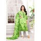 Parrot Green Pure Jam Satin Embroidered Straight Suit