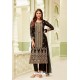 Black Georgette Zari Worked Designer Straight Suit