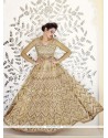 Nargis Fakhri Beige Net Designer Anarkali Suit
