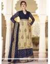 Nargis Fakhri Beige And Blue Net Palazzo Suit