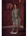 Dull Grey Solid Superier Cotton Digital Printed Straight Suit