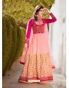 Pink Banglori Silk Party Wear Floor Length Suit