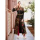 Latest Black Heavy Tafeta Silk Party Wear Floor Length Suit