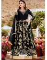 Black Faux Georgette Party Wear Floor Length Suit