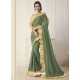 Mehendi Green Bridal Chiffon Plain Saree