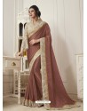 Old Rose Shahi Chiffon Plain Saree