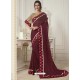 Maroon Softy Chiffon Plain Saree