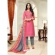 Hot Pink Maslin Silk Embroidered Straight Suit