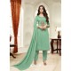 Aqua Mint Maslin Silk Embroidered Straight Suit