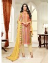 Multi Colour Maslin Silk Embroidered Straight Suit