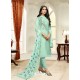 Sea Green Maslin Silk Embroidered Straight Suit