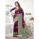 Purple Silk Jacquard Work Designer Saree