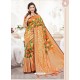 Orange Silk Jacquard Work Designer Saree