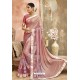 Baby Pink Embroidery Lycra Designer Party Wear Saree