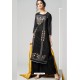 Black Pure Chanderi Embroidered Designer Palazzo Suit