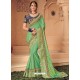 Green Two Tone Silk Heavy Designer Party Wear Saree