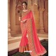 Dark Peach Two Tone Banarasi Silk Heavy Designer Party Wear Saree