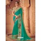 Jade Green Two Tone Silk Heavy Designer Party Wear Saree