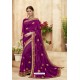 Purple Chanderi Silk and Georgette Designer Saree