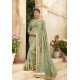 Sea Green Chanderi Silk and Georgette Designer Saree