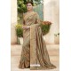 Camel Chanderi Silk and Georgette Designer Saree