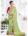 Sea Green Maya Silk Embroidered Party Wear Saree