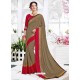 Coffee Barfi Silk Embroidered Party Wear Saree