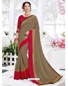 Coffee Barfi Silk Embroidered Party Wear Saree