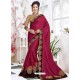 Rose Red Sana Silk Embroidered Party Wear Saree