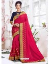 Crimson Barfi Silk Embroidered Party Wear Saree