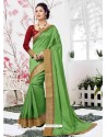 Green Maya Silk Embroidered Party Wear Saree