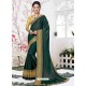 Teal Sana Silk Embroidered Party Wear Saree