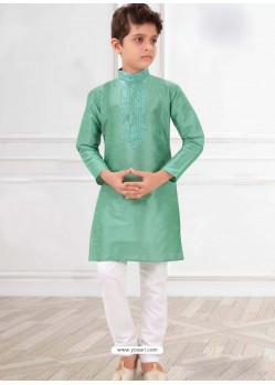 Aqua Mint Silk Kurta Pajama