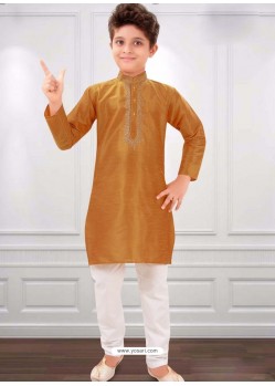 Mustard Silk Kurta Pajama