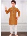 Mustard Silk Kurta Pajama