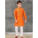 Orange Silk Kurta Pajama