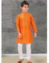 Orange Silk Kurta Pajama