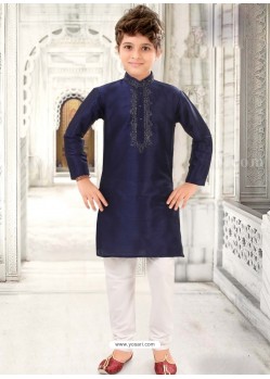 Navy Blue Silk Kurta Pajama