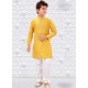 Yellow Silk Kurta Pajama