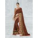 Deep Scarlet Two Tone Chiffon Pattern Heavy Embroidered Designer Saree