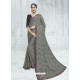 Grey Two Tone Chiffon Pattern Heavy Embroidered Designer Saree