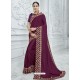 Purple Two Tone Bright Georgette Heavy Embroidered Designer Saree