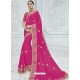 Rani Moss Chiffon Heavy Embroidered Designer Saree