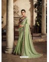 Sea Green Art Silk Embroidery Party Wear Saree