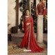 Red Art Silk Embroidery Party Wear Saree