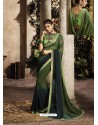 Dark Green Art Silk Embroidery Party Wear Saree